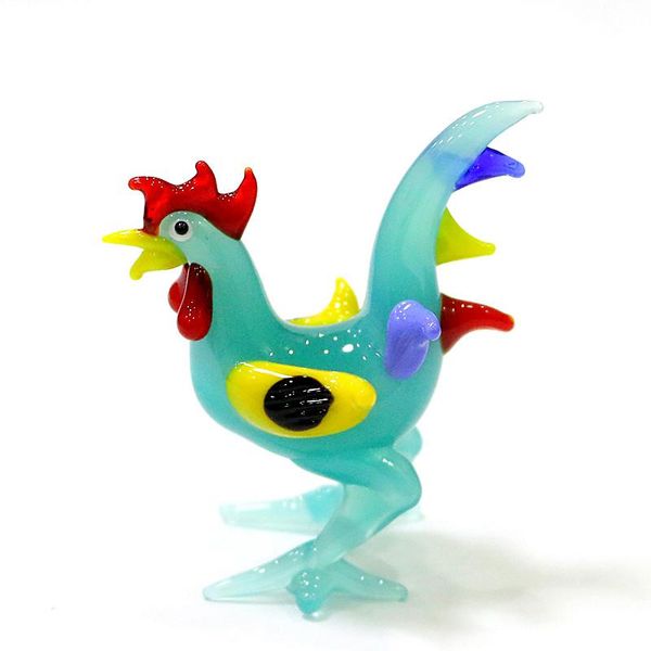 

decorative objects & figurines colorful folk art style murano glass rooster figurine miniature handmade animal statue home decoration novelt