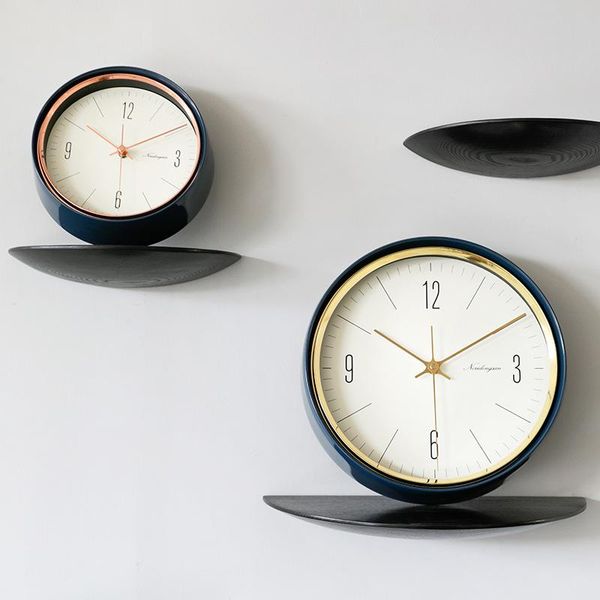 

wall clocks nordic luxury creative silent clock modern fashion quartz home decoration bedroom watch punch-zm1106