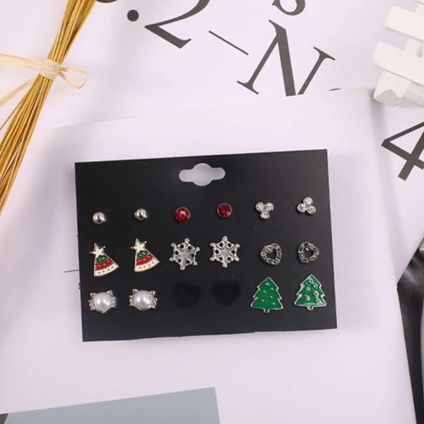 

pairs suit earrings christmas snowflake christmas hat alloy fashion simple women