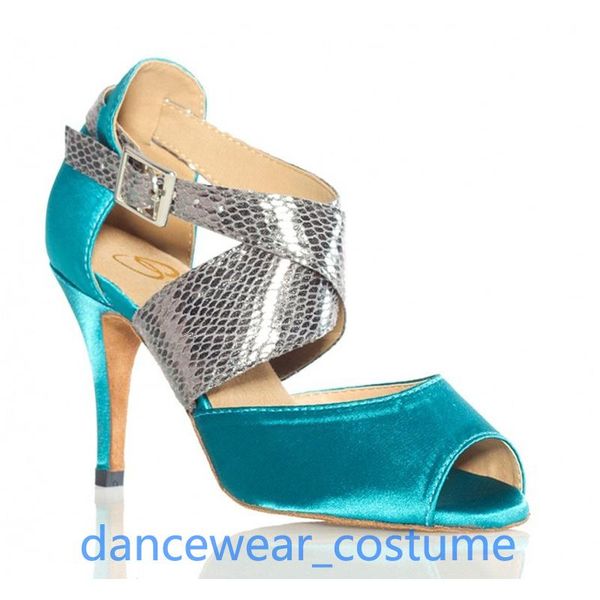 

sandals lady party ballroom latin tango dance shoes women professional heels salsa dancing us5-9, Black