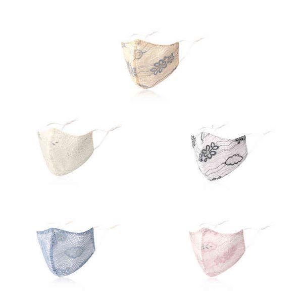 

2021 lace cotton cloth mask summer thin breathable sunscreen masks riding washable