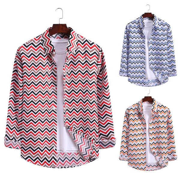 

men's casual shirts 2021 arrival men hawaiian camicias one button wild printed short-sleeve blouses unisex, White;black