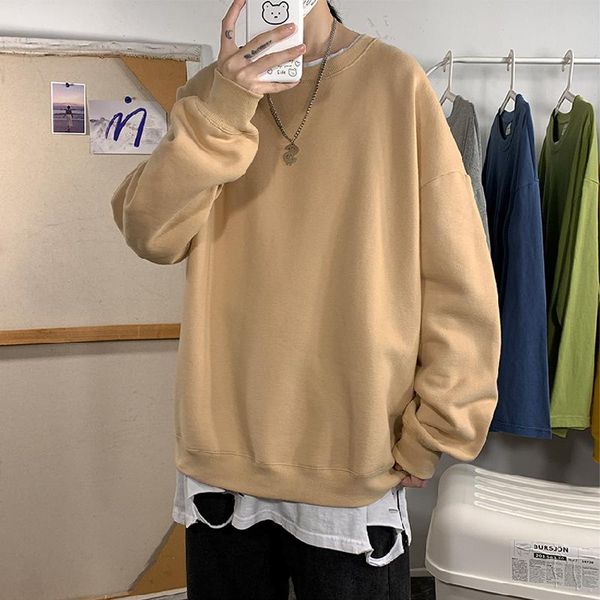 

women's hoodies & sweatshirts 2021 autumn woman's oversize female loose cotton solid thicken warm women lady fashion vintage, Black