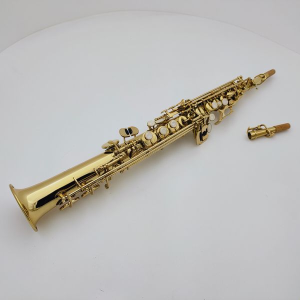 Sassofono soprano a tubo dritto JUPITER JPS-747 B Sax piatto in ottone laccato oro di alta qualità con custodia per bocchino