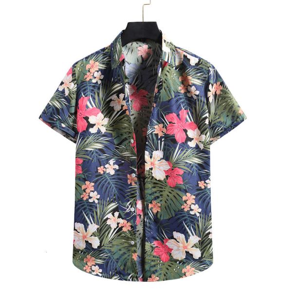 

men's casual shirts shirtspring and summer men's beach flower shirt hawaiian 5296, White;black