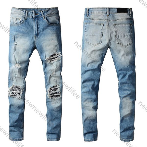 

2021ss designer jeans ainfor balm men's slim-fit ripped pants great quality man designers clothes spring plus size mens jeans 90f7, Blue