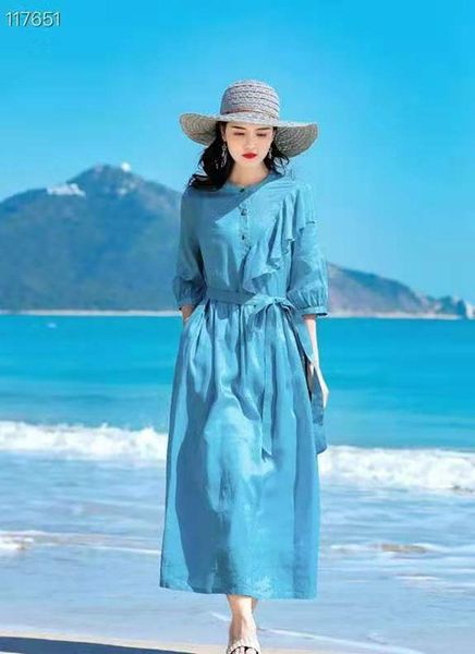 

party dresses fashion trend women ramie dress,o-neck,s-xl, White;black