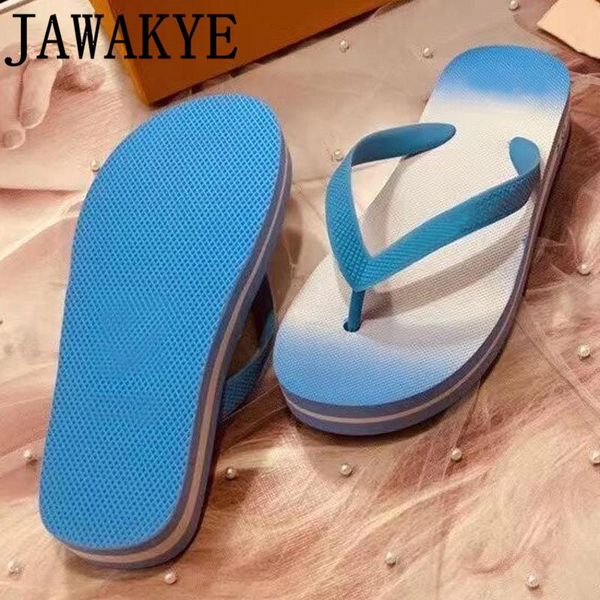

slippers rainbow color flip flops brand fashion beach shoes thick sole outdoor pink blue ladies zapatos mujer, Black