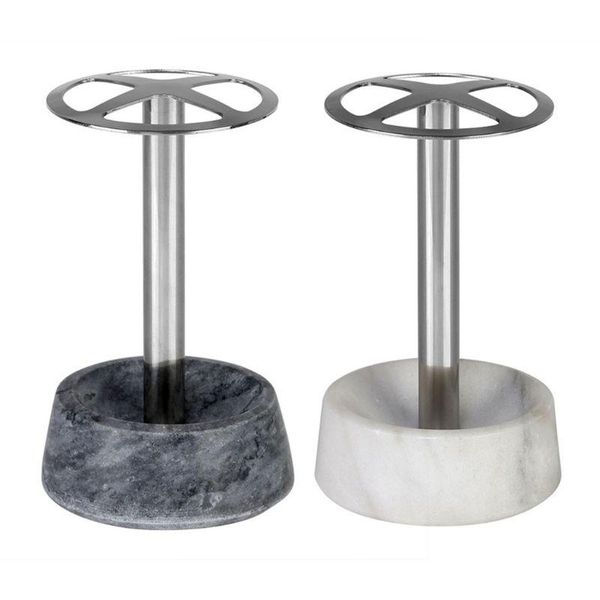 

toothbrush holders holder stand, holds up to 4 toothbrushes for bathroom vanity counter natural marble+304 stainless steel
