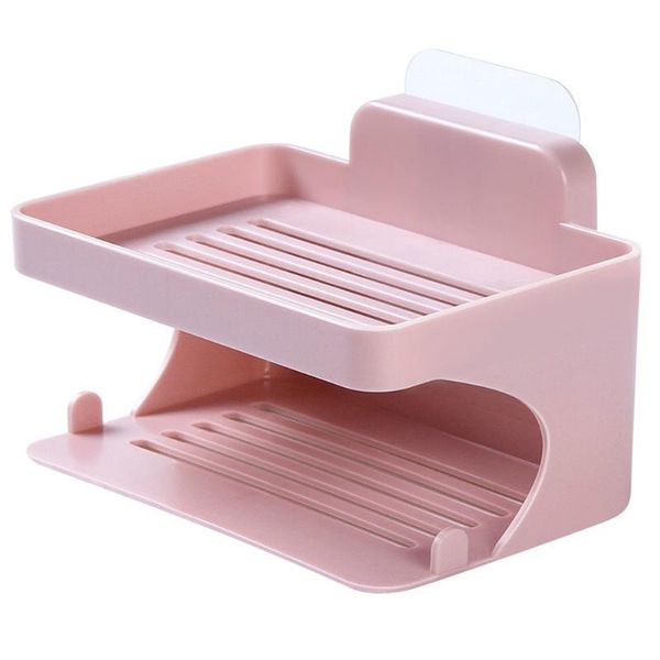 

soap dishes rack double layer tray dish bathroom drain wall mount sponge container kitchen home suction cup space saving box