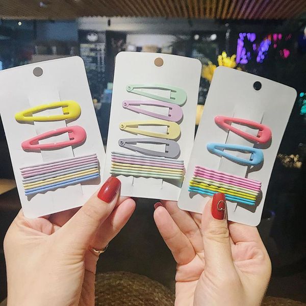 

hair accessories set candy color clips for girls womens simple basic sweet hairpins bb painted colorful barrette, Slivery;white