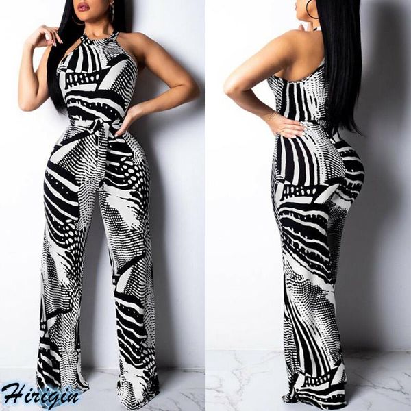 

women's jumpsuits & rompers summer casual 2021 women plaid sleeveless o-neck high waist wide leg jumpsuit, Black;white