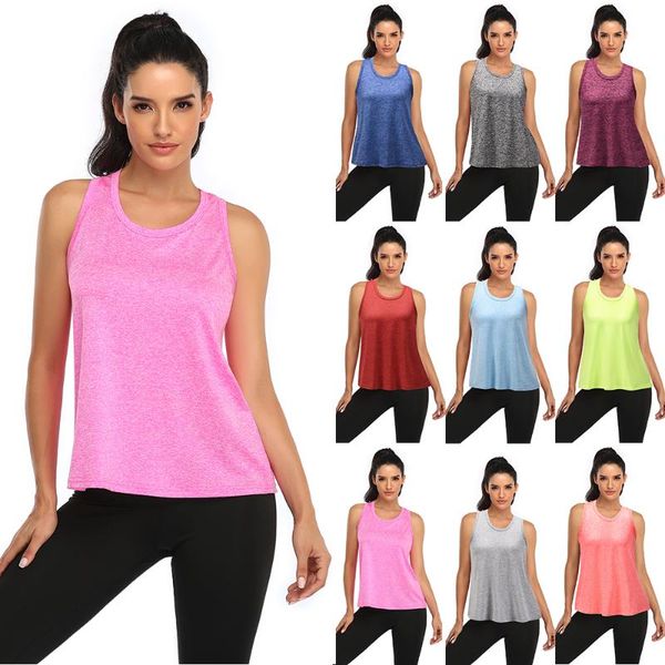 

yoga outfit 2021 women sleeveless sports running shirts vest fitness gym athletic workout tank singlet sportswear loose