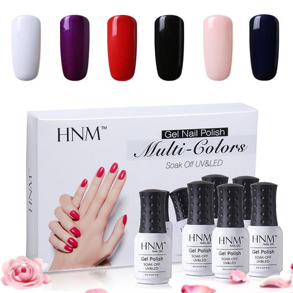 

nail art kits hnm 6pcs/set varnish semi permanent solid gelpolish diy kit 8ml uv gel polish stamping set gift box