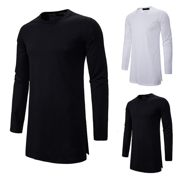 

men's long neck-solid color sweater shirt around neck, White;black