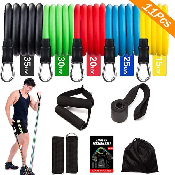 

resistance bands fitness rubber elastic workout gum for training home exercise sport gym dumbbell harness set expander equipment