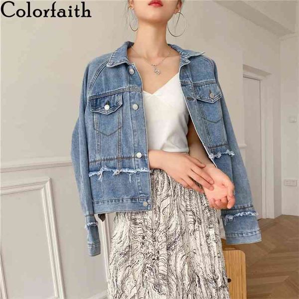 

spring autumn women's denim jackets casual pockets tassel wild streetwear fashionable lady jeans jk1035 210416, Black;brown