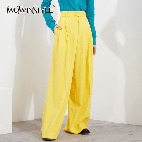 

loose joker wide leg pants for women high waist straight casual white trousers female fashion clotnign 210423, Black;white