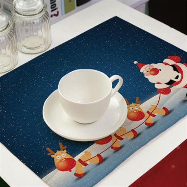 

mats & pads table mat for christmas decorations home fabrics printing cotton placemat set decoration