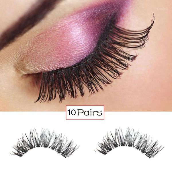 

pairs black false eyelashes thick long cross party band fake eye lashes makeup tools 1.181
