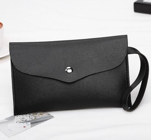 Portafoglio da donna in pelle di nuova marca Design di alta qualità Hasp Sacchetti di carte in tinta unita Borsa lunga da donna Portafoglio da donna in 4 colori Billetera