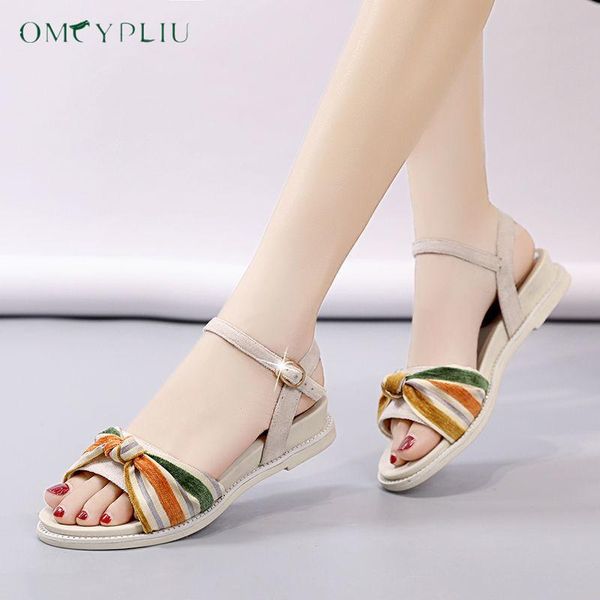 

sandals pumps women's shoes high women 2021 summer beach shallow korean style bow ladies open toe plus size 40, Black