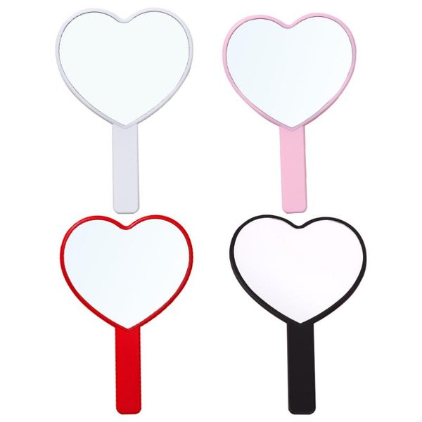 

4pcs handheld vanity mirror portable makeup heart shaped cosmetic compact mirrors