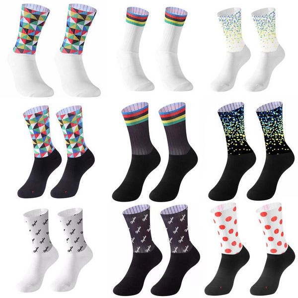 

sports socks 2021 bike team aero seamless anti slip cycling road bicycle outdoor racing compression sport sock, Black