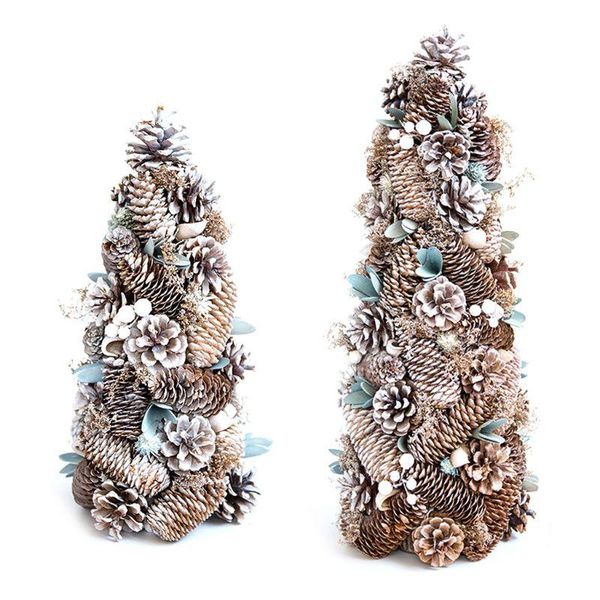 

christmas decorations wooden tree pine cone ornaments artificial chris