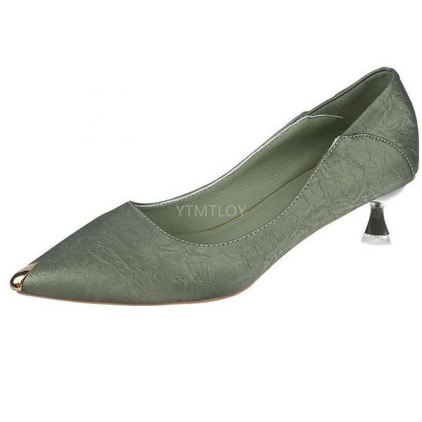 

women green slip on for office lady casual party & night club pointed toe rubber zapatos de mujer plataforma dress shoes, Black