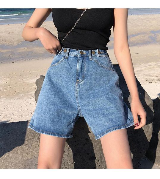 

women's shorts 2021 y2k summer blue black denim plus size classic vintage women korean style fashion high waist jeans female short pant, White;black