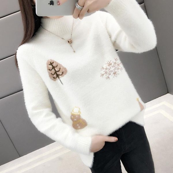 

women's sweaters truien dames 2021 trui lange mouwen snowflake christmas winter sweater pullover, White;black