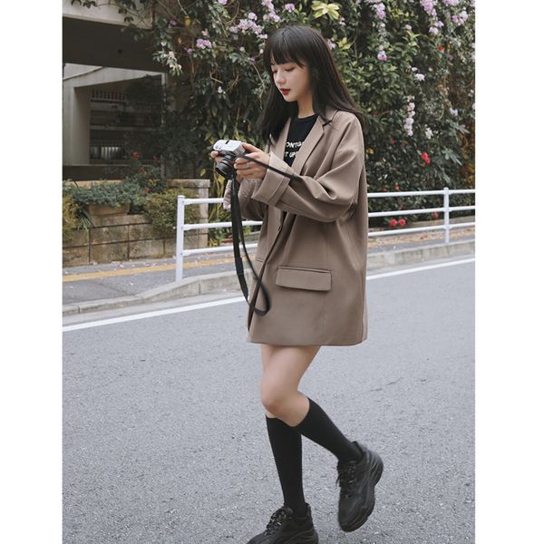 

women's suits & blazers casual small coat spring and autumn new korean loose chic net red wm* wdck, White;black