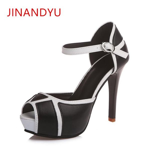 

stilettos ladies high heel sandals peep toe platform sandal color collision patchwork highheels 2021 fashion gladiators footwear, Black
