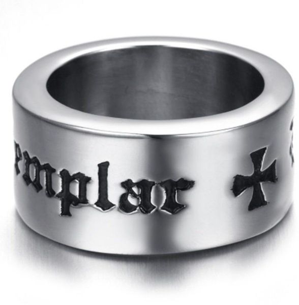 

cluster rings classic punk masonic knight templar cross metal amulet glamour men's casual religious jewelry, Golden;silver