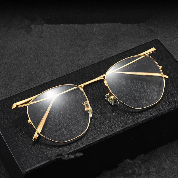 

fashion sunglasses frames prescription mirror retro myopia finished flat lady ultra-light pure titanium goggles progressive lens, Black
