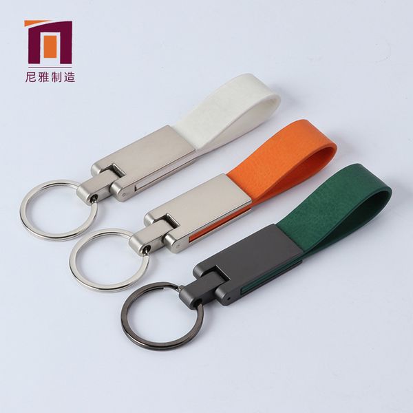 

factory pu metal pendant leather key ring gift