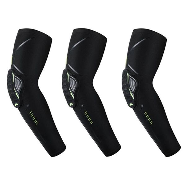 

elbow & knee pads 1pcs arm sleeve armband support basketball breathable football sport pad brace protector, Black;gray