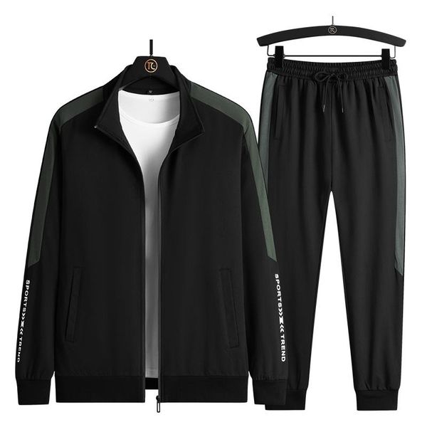 

jogging clothing autumn and winter sportswear jacket long pants men's cardigan large suit, Black;red