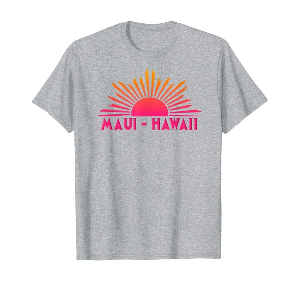

maui souvenir hawaii sun sunset t-shirt, White;black