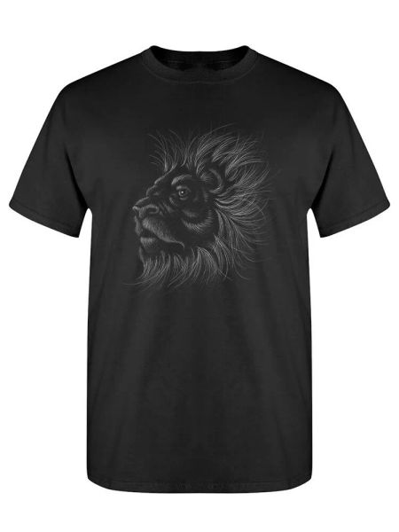

soft lion graphic tee men's -image by shutterstock, White;black
