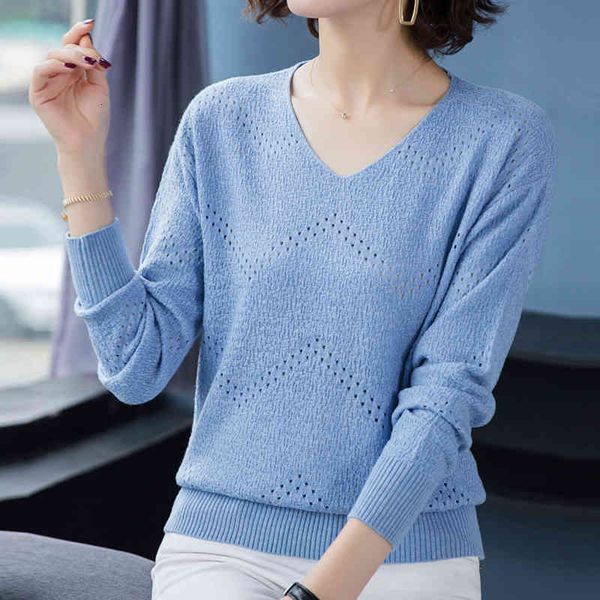

women's sweaters fashion hollowed-out loose knitted pullovers large size spring for women casual solid long sleeve knitwear f, White;black