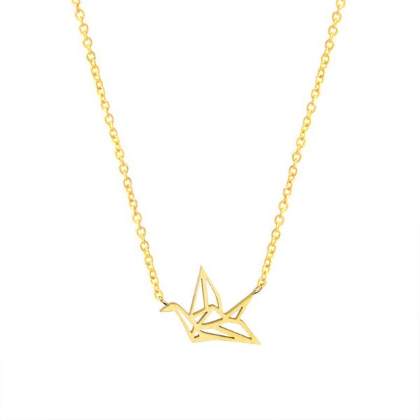 

pendant necklaces gorgeous tale friend birthday gift fashion stainless steel pendants gold chain for men cranes origami jewelry, Silver