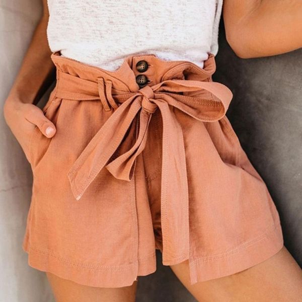 

women's shorts 2021 women style fashion lady summer casual high waist short beach bow, White;black