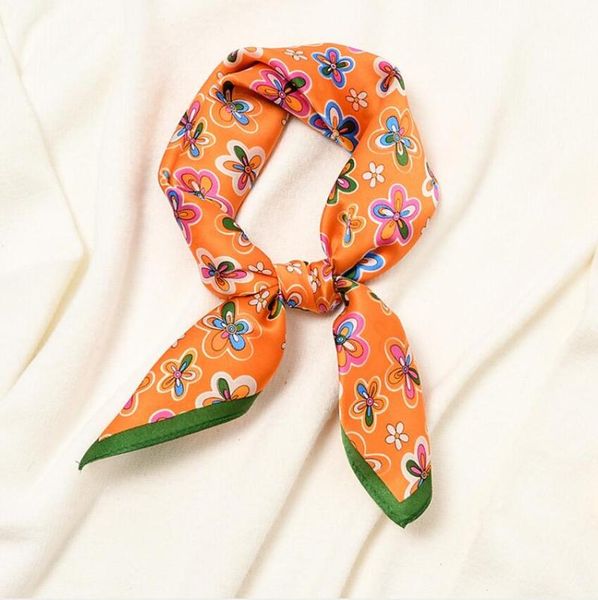 

scarves colorful flowers printed silk shawls wraps decorative for hair bags fashion multifunction bandana foulard hijab scarf, Blue;gray