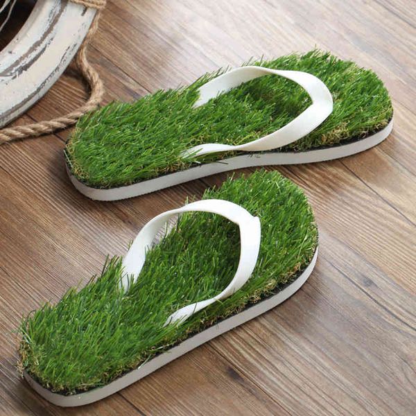 

slippers mens slipper imitation grass flip flops for men summer beach flat shoe out ladies sandalias mujer lovers rm1j, Black