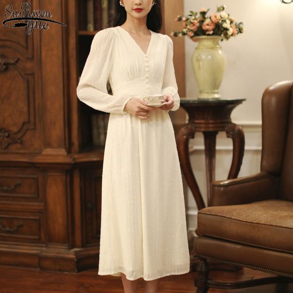 

evening dress woman wedding puff long sleeve v-neck chiffon with button french retro elegant party 13231 210417, Black;gray