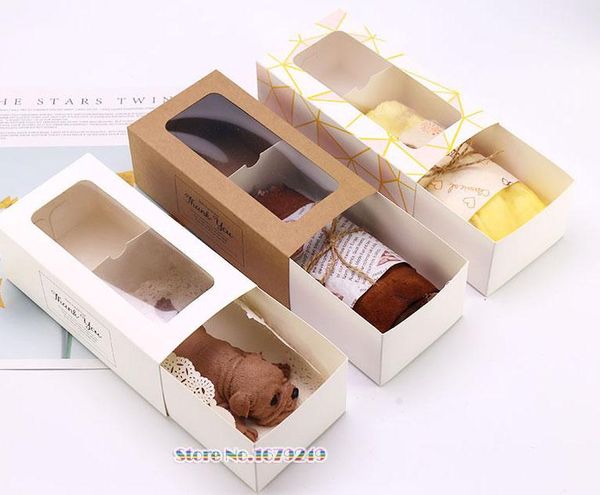 

gift wrap 17.5*9*5cm pancake drawer box with clear pvc window boxes packing cake candy wedding favour 100pcs/lot