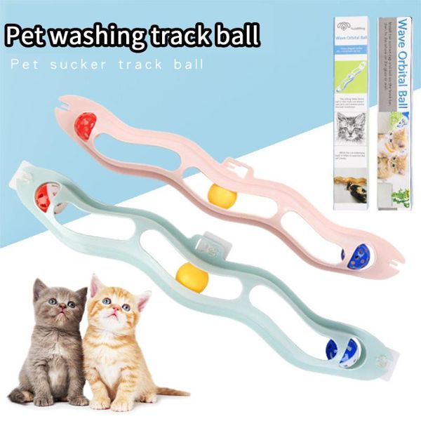 

cat toys sale pet funny ball toy windows sucker play pipe with balls track tunnel products 1pc