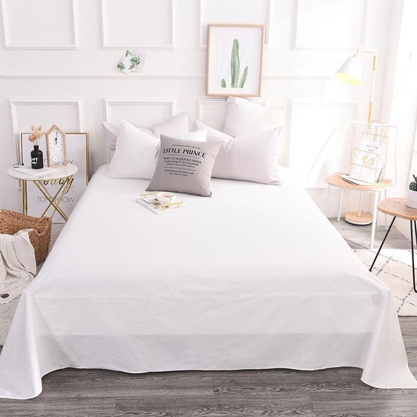 

sheets & sets 45 cotton pure color flat sheet bedding set bed linens fitted queen/ king size gray black white set40